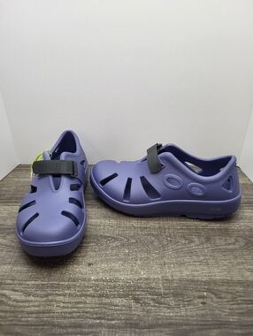 Oofos Oocandoo Recovery Sandals Shoes Water Drop Blue Women 9 Men 7 New